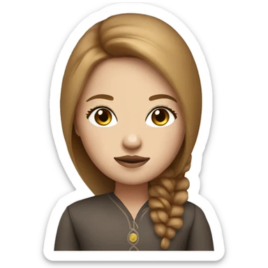 Light brown hair Matreshka with lashes  sticker