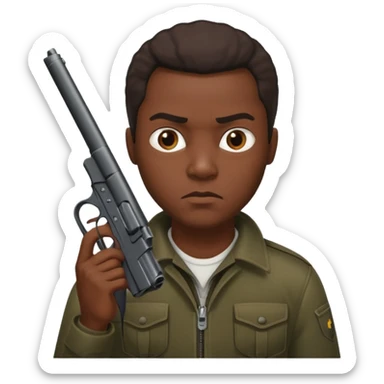 African American gangster terrorist with a gun sticker