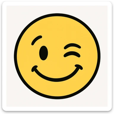 yellow winking face emoji sticker