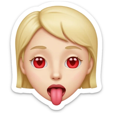heart eyes with tongue sticking out  sticker