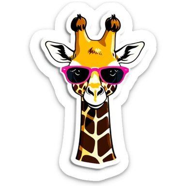 ￼ Giraffe wearing sun glasses ￼ sticker