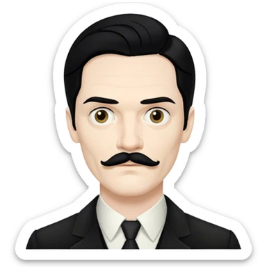 james march, american horror story, black hair, even peters, thin moustache,  sticker