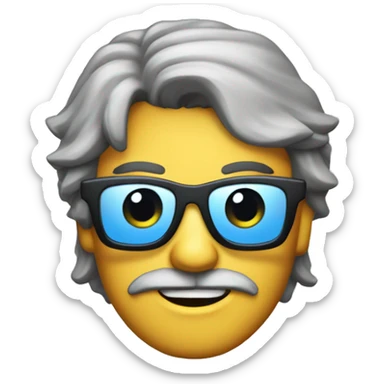 tiburon con gafas y telefono en chin sticker