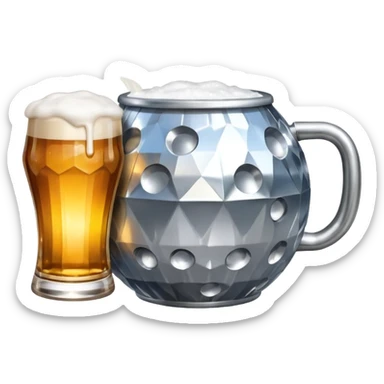 bola de discoteca bebiendo cerveza sticker