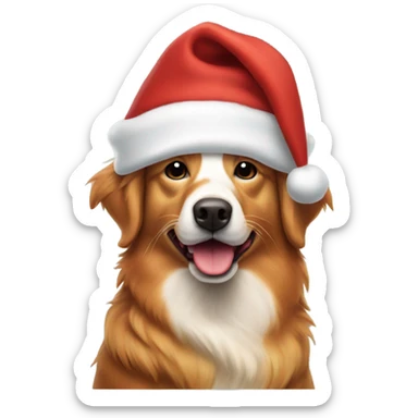 Duck tolling retriever in a Santa hat sticker