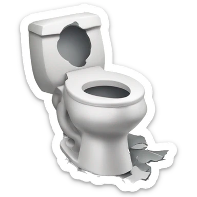 Broken toilet sticker