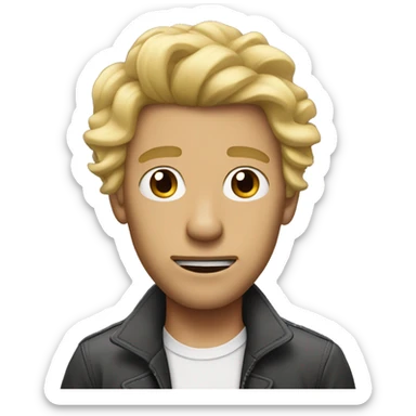 Guy with bad hair blonde sticker
