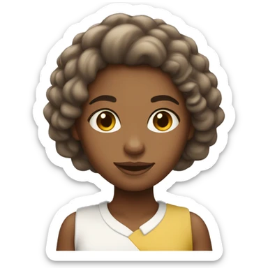 menina  de  cabelo marrom e pele clara  sticker