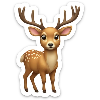 Deer with bow sticker