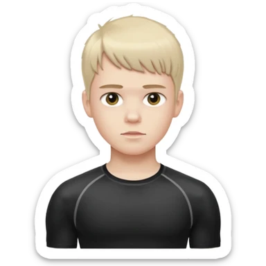 Boy wearing compression shirt (with fringe crop) (pale skintone) sticker