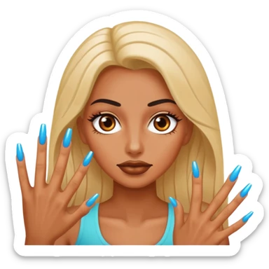 Baddie with long nails  sticker