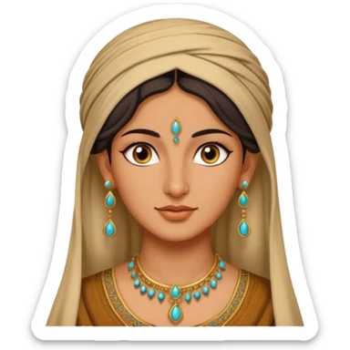 ancient persian woman with earrring sticker