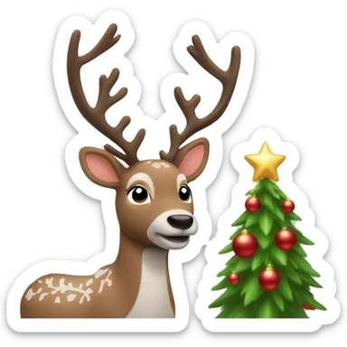 reindeer  christmas ￼ sticker