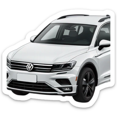 White Vw tiguan r line 2020 with black rims sticker