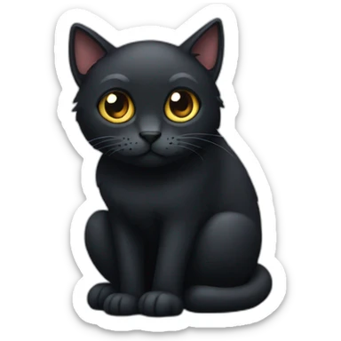 dark cat with slanting eyes sticker