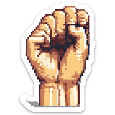 clenched fist salute, simple shading sticker