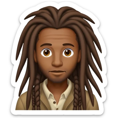 Black man with long dread locks sticker
