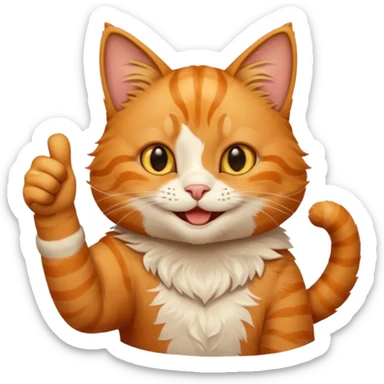 Cat smiling and giving thumbs up sticker