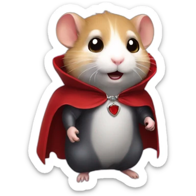 Hamster vampire with cape sticker