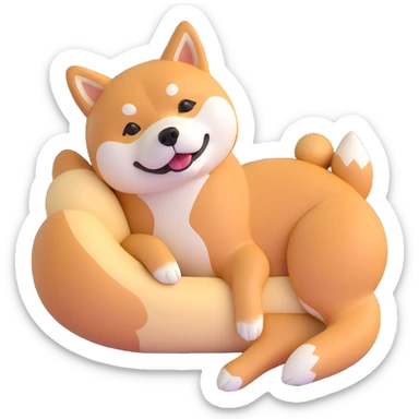 shiba inu relaxing sticker