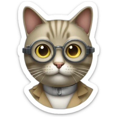 Quantum mechanics Schrödinger’s cat sticker