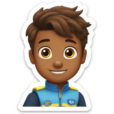 young buzzed hair black boy paw patrol sticker