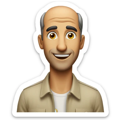 Smiling Italian man have a surprised sticker