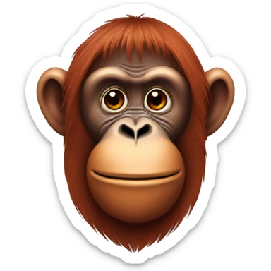 Orangutan with a hart sticker