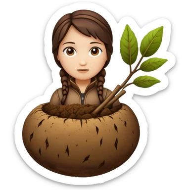 katniss root showing tuber sticker