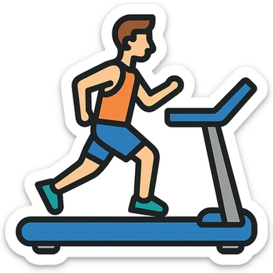 sportsman running on thr treadmill sticker