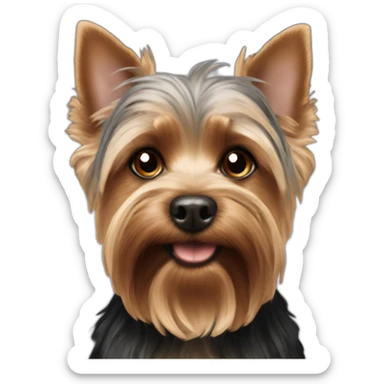 Black dog with brown eyebrows Yorkshire-terrier/Yorky sticker