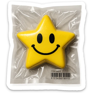smiling star in vacuum-sealed style sticker