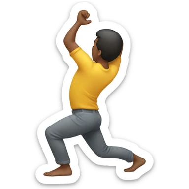 Person arching their back sticker