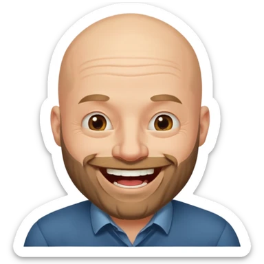 Bald boss with a beard laughing sticker