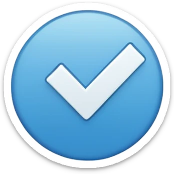 The blue check mark and the check mark itself should be in the middle without shadows.  sticker