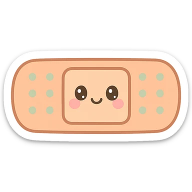 bandage with cute face, kawaii style sticker