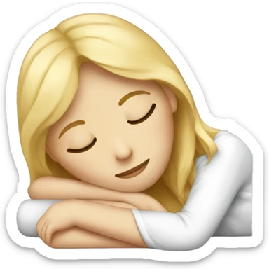 A blonde girl sleeping sticker