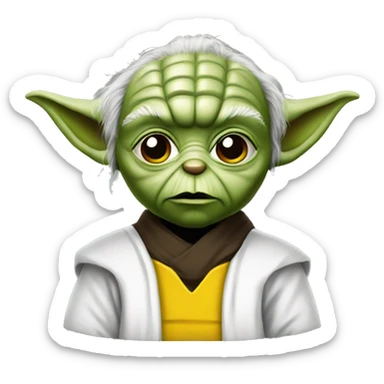Yoda wearing Steelers uniform sticker