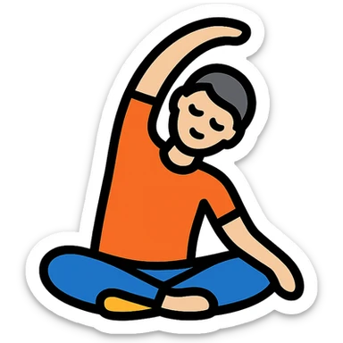 person doing yoga, stretching, calm, fitness, icon style, colorful sticker