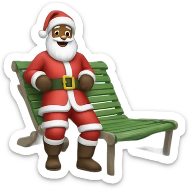 santa on holiday sticker