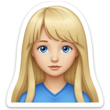 Girl long flowing blonde hair With BANGS sticker
