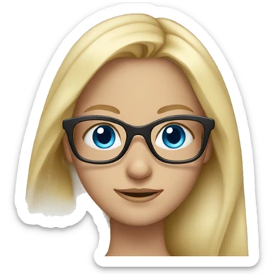 Long blonde haired woman with blue eyes with glasses  sticker