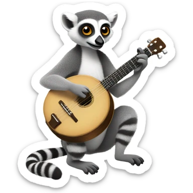 Lemur playing the banjo sticker