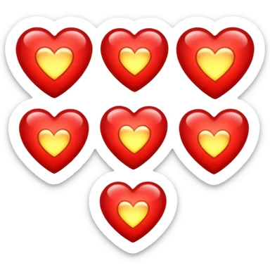 Red hearts glimmering loghts sticker