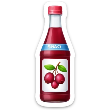 Bottle cranberry juice sticker