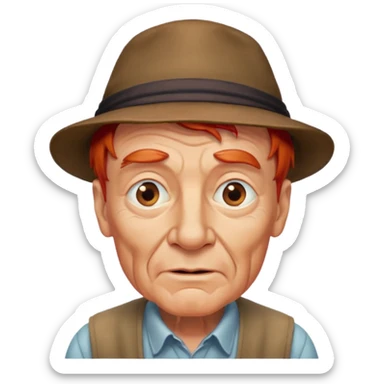 hatted and red haired old man sticker