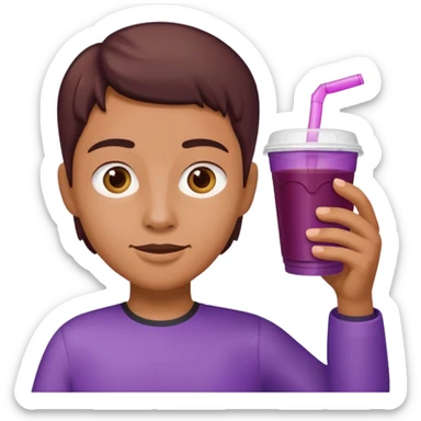 holding styrofoam cup of grape juice double cup sticker