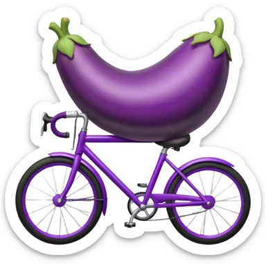 Eggplant on bike sticker