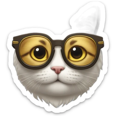 Un chat qui a des lunettes de soleil et une ceinture  sticker