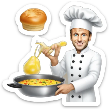 Emmanuel macron qui fait la cuisine sticker